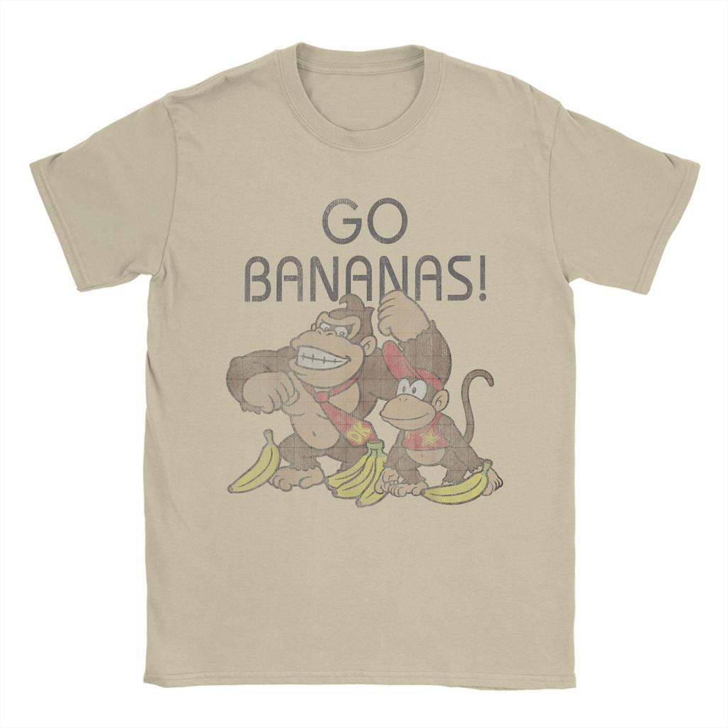 Donkey Kong Go Bananas Grafik T-Shirt Sommer T-Shirts Baumwolle Neuheit T-Shirt für Männer Kurzarm Freizeit-Tees