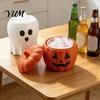 Halloween Ice Bucket for Parties Mold, Pumpkin Ghost Silicone Tray with Drain Basket, 2 Decorative Holiday Molds In 1 Freezer Drink Cooler Party