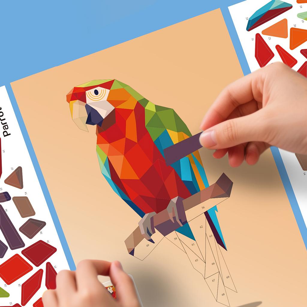 3D Geometric Stickers for Kids, Early Learning Educational Toy Set for, Training and Fine Motor Skills