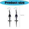 Fashionable Black Bat And Swords Earrings Punk Gothic Jewelry Fashion Accessory For Role Play Costume