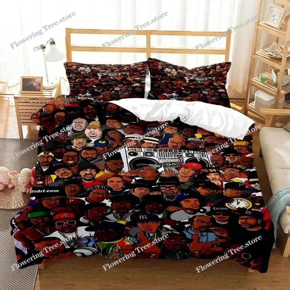 Hip Hop Rapper Printed Quilt Cover Pillow Cover Bedding Set Luxury Queen Bedding Set Personal Style