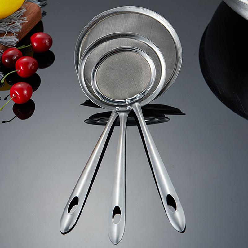 Fine Mesh Stainless Steel Colander Soy Milk Filter Oil Filter Spoon Foam Spoon Net Leak Gadgets Kitchen Accessories