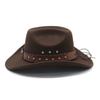 JYL TS DIY Ox Head Cowboy Hat Unisex Western Ethnic Suede British Jazz Hat