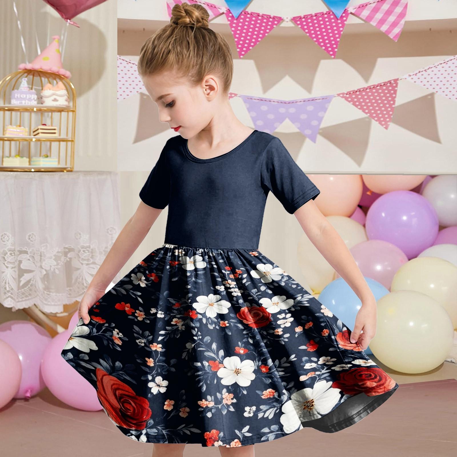 

Летнее платье для девочек, платье для малышей, однотонное повседневное платье-футболка с коротким рукавом А-силуэта 160 киноварь