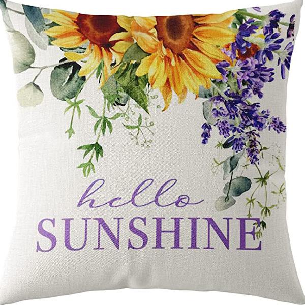 Flowers Daisy Tulip Printed Linen Pillow Case Home Living Room Sofa Bedroom Pillow Case