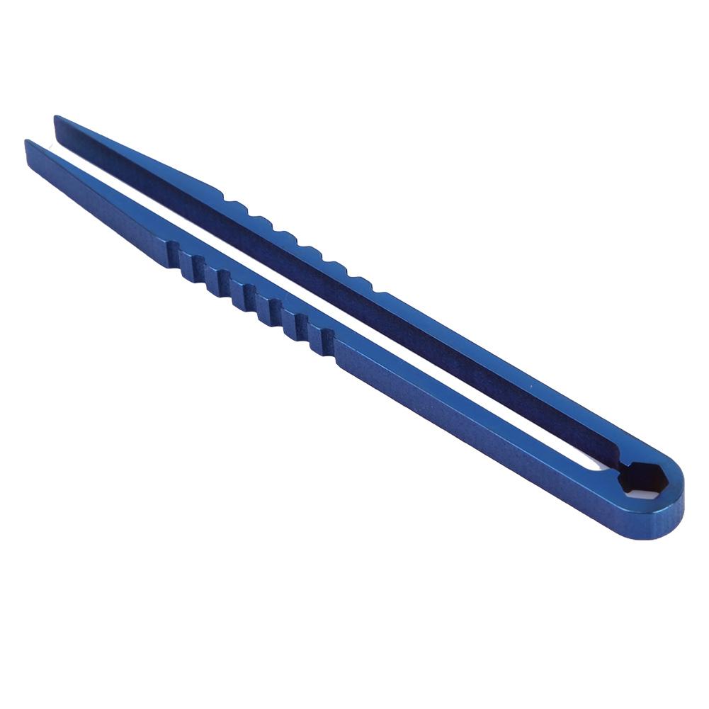 Portable     Alloy Tweezers Outdoor Survival Camping Travel   Tool(Steel Color)
