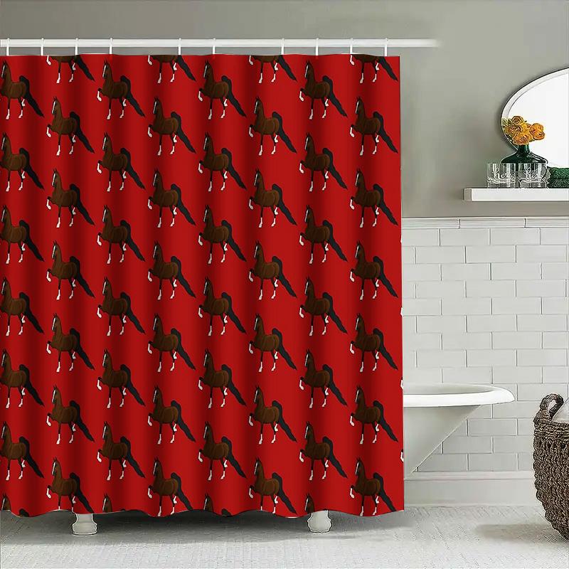 Bathroom Shower Curtain Farmhouse Rustic Chicken Pattern Waterproof Decor Vintage Countryside Shower Liner