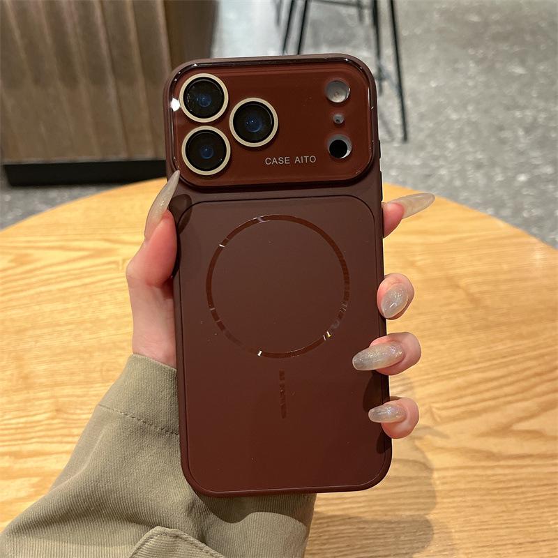 

Compatible Frosted Magnetic Case for iPhone 16/15/14/13 - Crystal Lens 17Promax, Anti-Drop Cover iPhone 14 Pro Max