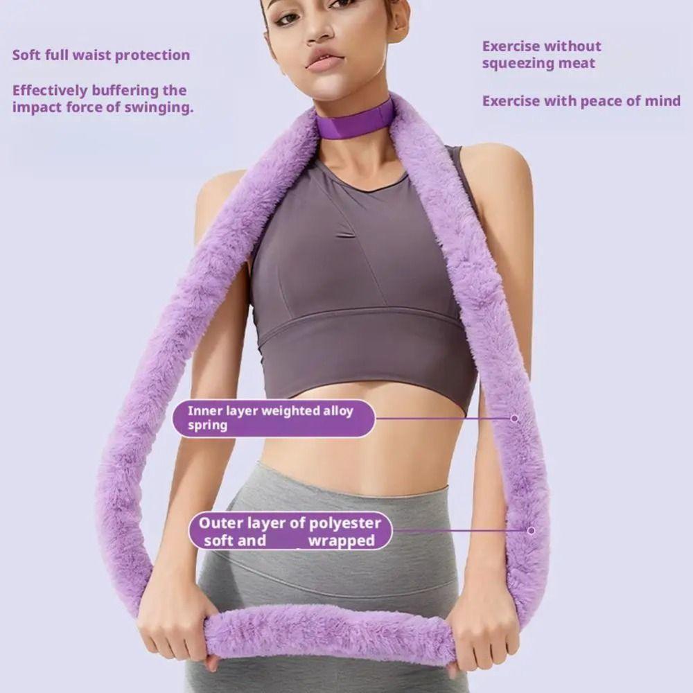 Weighted Design Soft Fitness Hoop Soft Velvet Fitness Waist Trainer Waist Toning Ring  Yoga