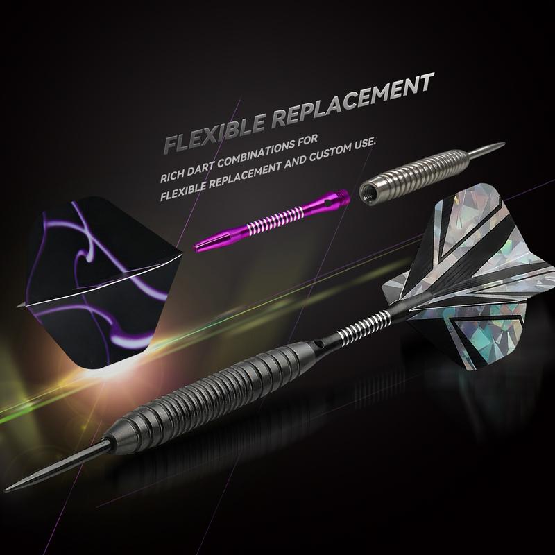 Huanqu 20g Six-Piece Iron Dart Set, Includes Extra Dart Wings and Professional Dart Accessories, Such as Dart Tightening Tool, Spring Ring, Dart Wing