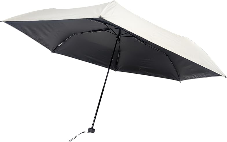 Rose Sangyo 60cm Lightweight Folding Umbrella for Sun and Carbon 61601208 Men's Rain, Fiber, White,