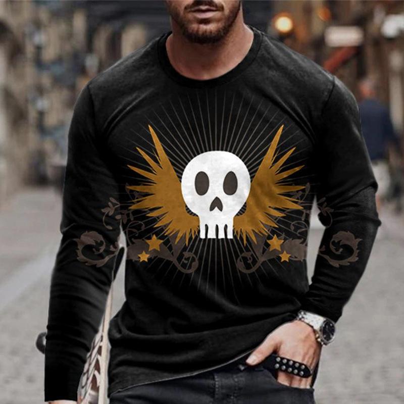 

New Men Clothes Summer Slim Fit Round Neck Sport 3D Digital Print Skull T Shirt Men Clothes Fashion 100% Polyester Quick Drying T Shirt . 6XL