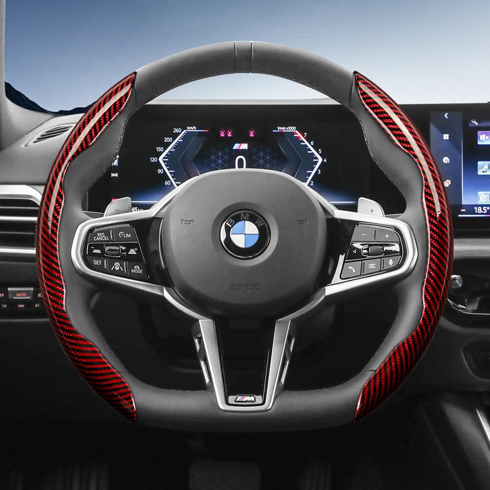 Suitable for BMW Carbon Fiber Texture Steering Wheel Cover X3 3 5 2 4 1 7 8 Series X1 X5 X2 X4 X6 X7 iX I4 I5 I7 Z4 XM  iX1 iX2