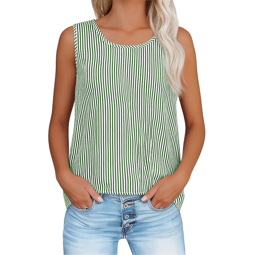 Womens Spring Tops Sleeveless Striped Blouse Summer Shirts for Women Lightweight Casual Tank Womens Summer Shirts