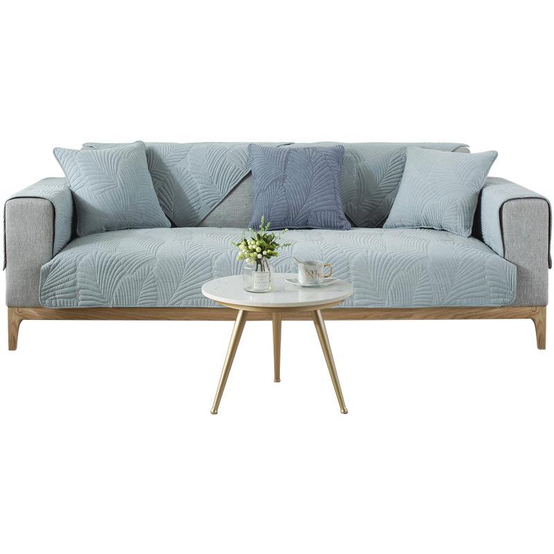 Simple Solid Color Sofa Cushion Four Seasons Pure Cotton Fabric Non-slip Cotton Seat Cushion Universal Modern Sofa Cover Cover