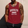 Summer Style Mighty Lion Print Men's Round Neck Vest Street Fashion Harajuku Daily Sports Fitness Men's Casual Vest