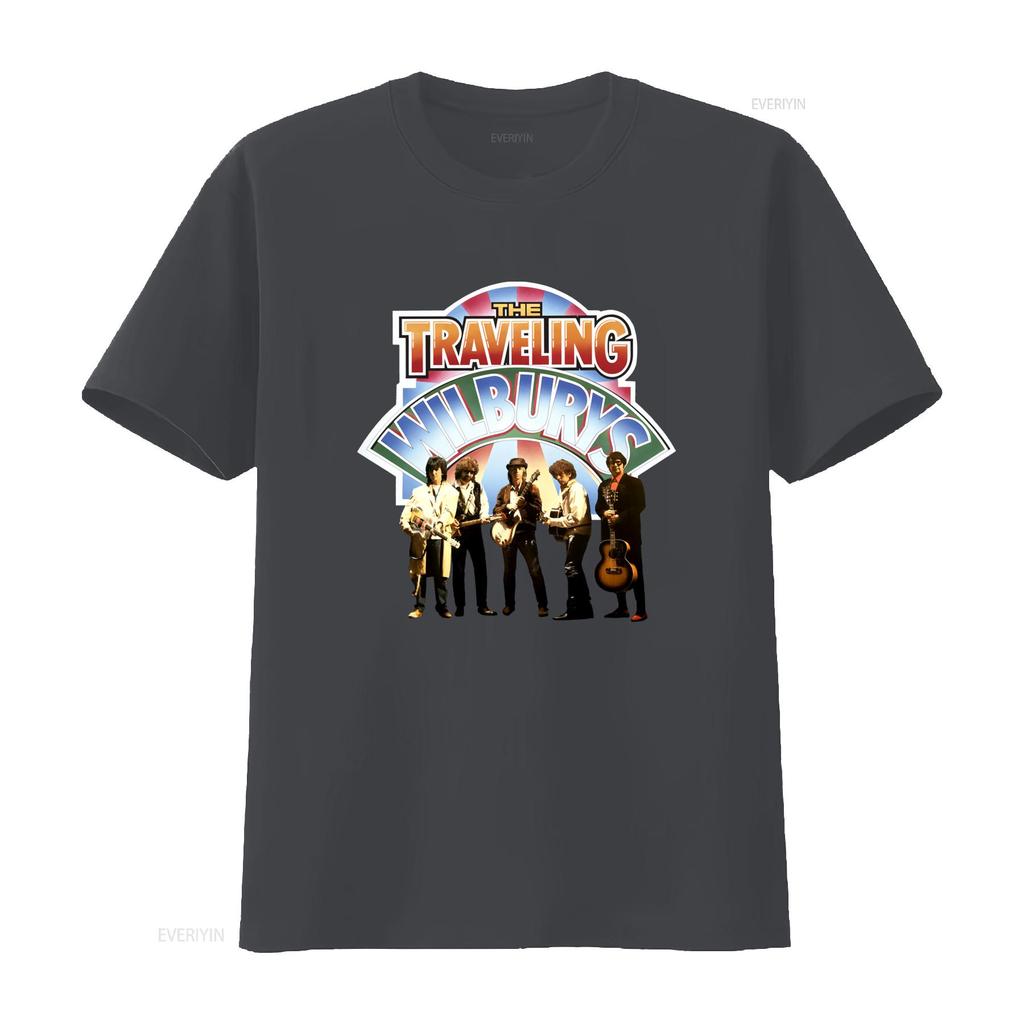 T-shirt con Stampa Foto The Traveling Wilburys Band Fan di Musica Rock Stile Vintage vintage Lavata Unisex Leggermente Elastica