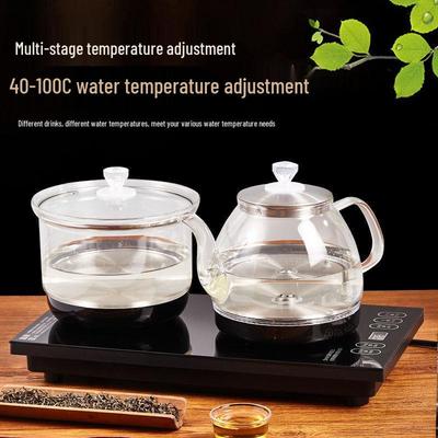 Ensemble Bouilloire Électrique en Verre Automatisée et Table Basse de Désinfection pour le Thé