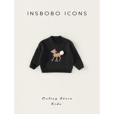 Insbobo Girls' Sweaters Boys' Knitwear Kidsren's Cartoon Tops 2026 Spring New Style Girls' Pullovers