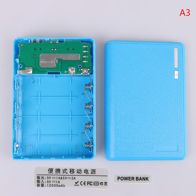 4*18650 Battery Holder 5V Dual Usb Power Bank Battery Box Solderless Mobile Power Kit Diy Shell Case Charging Storage Case