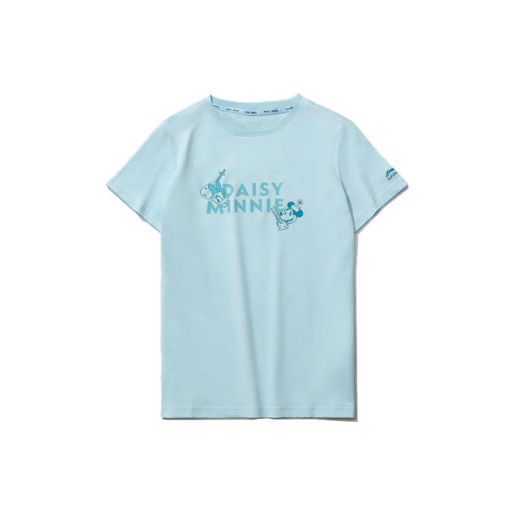 

Спортивная модная серия коллаборации Li Ning X Disney, футболка с принтом, с круглым вырезом и коротким рукавом, женские топы, синий AHSR212-5 S