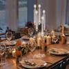 Candelabra Centerpieces, Tall Candelabra, Clear Candle Taper Candlestick Holder, 5 Arm Candlesticks Holder with Acrylic Shade, LED Candle for Wedding