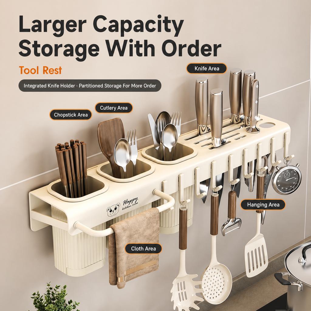 Knife Holder Kitchen No-Drill Carbon Steel