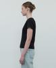 AFTERGLOWOOL Organic Cotton Silket Slim Fit Curved Short Sleeve T-Shirt_Black