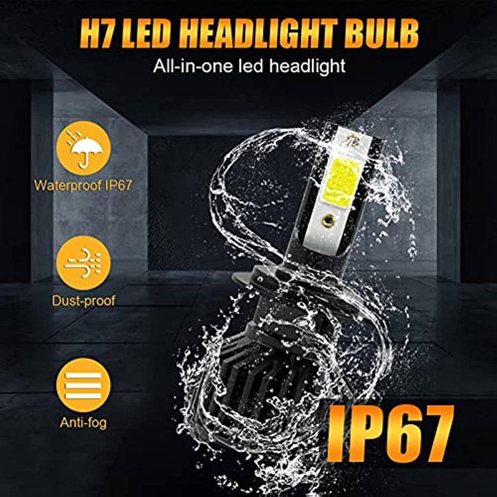 Car Headlights 2Pcs Car LED Headlight Bulbs LED Driving Lamp All-in-one Conversion Kit H7 40W IP67 Waterproof