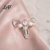 Jacket Accessory Uterus Brooch with Rhinestone Faux Pearl Human Organ Lapel Pin Hollow Shaped Jewelry for Coats Sweaters Scarves Pearl Embellished