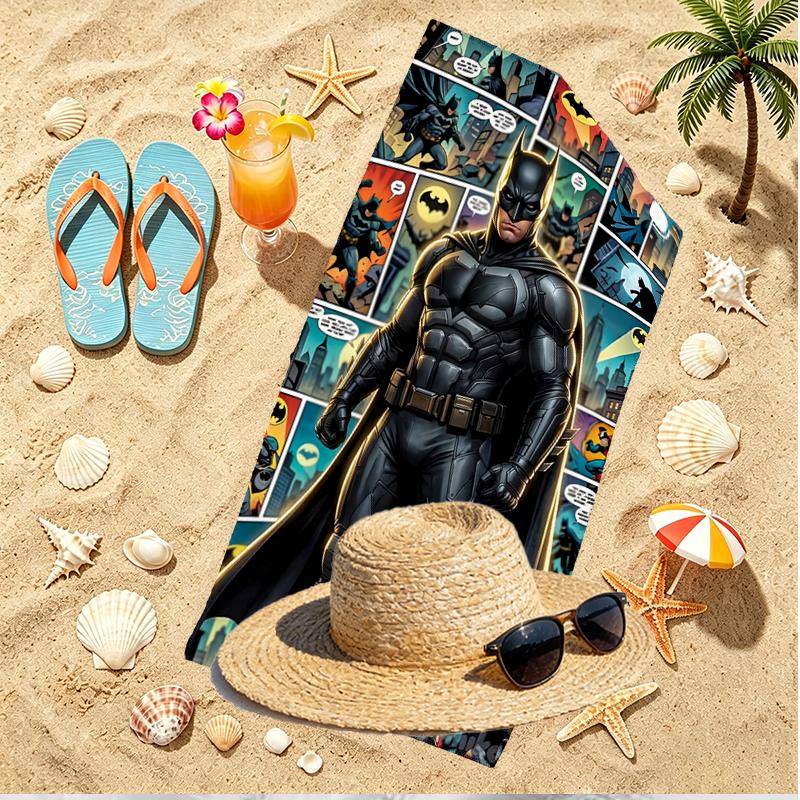 Superheroes Print Beach Towel, Versatile Lightweight Absorbent Beach Towel for Pool Surf Yoga Bathroom, Perfect Birthday Holiday Gift