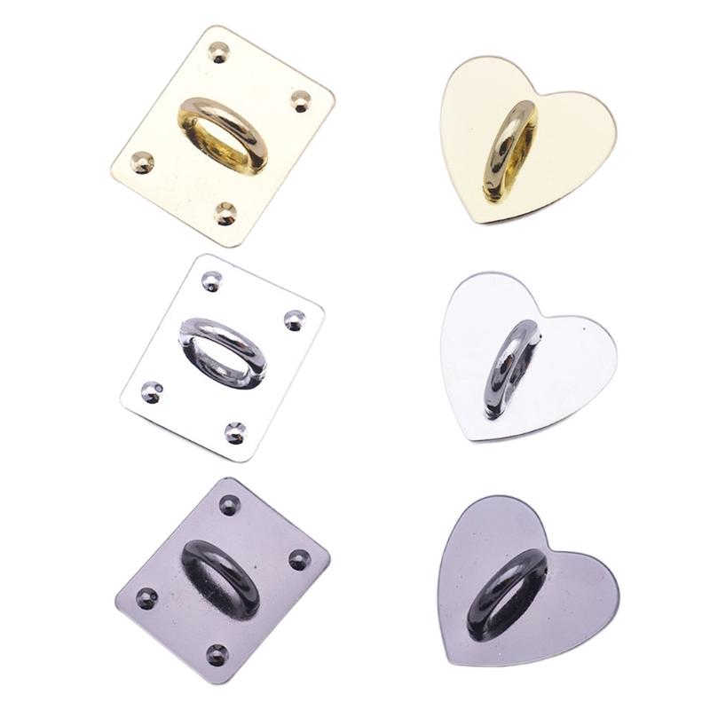 Diy Metal Flatback Heart Sticking Hooks Accessories for Jewelry Making Gold Silver Phone for Case Charms Connecting Clas