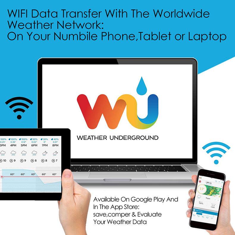 WiFi Weather Station: Wireless Home Temperature, Humidity, Wind Speed, Rainfall Monitor & Forecasting Device.