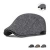 Winter Velvet Cap Men's Middle-Aged and Elderly Plaid Wool Forward Cap Cold-Proof Ear Protection Cotton Cap