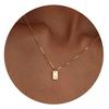 New Tiny Square A-Z Alphabet Pendant Necklace for Women Clavicle Chain Stainless Steel Initial Letter Necklace Collar Zircon