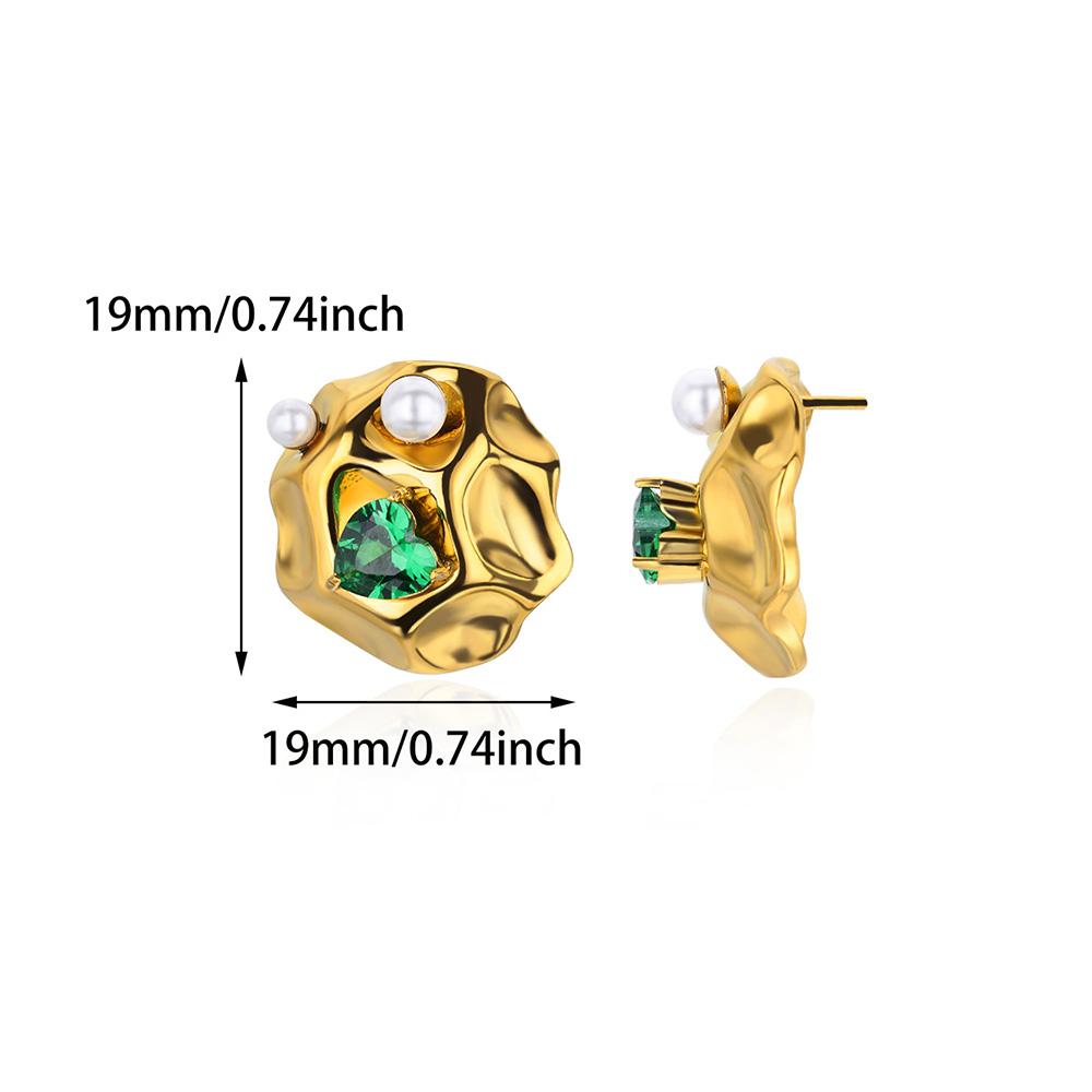 Cubic Zirconia Starfish Oval Earrings Faux Pearl Stainless Steel Earring Women Wedding Chunky Jewelry Vintage Accessories Gifts