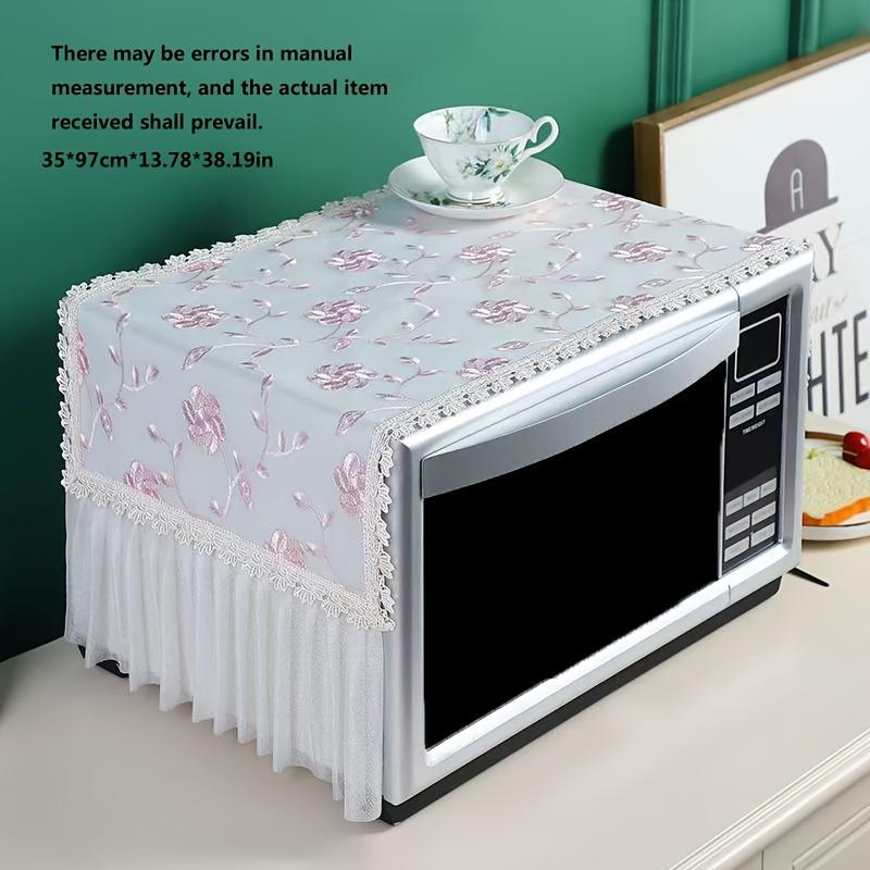 Microwave Oven Cover, Floral Pattern, Protective Dust-Proof Cloth, Essential Kitchen Tool, Color Subject to Picture