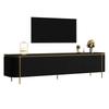 TV Lowboard TV Cabinet TV Board MDF Iron Feet 6 Doors Rounded Ends Fluted Cable Opening Living Room