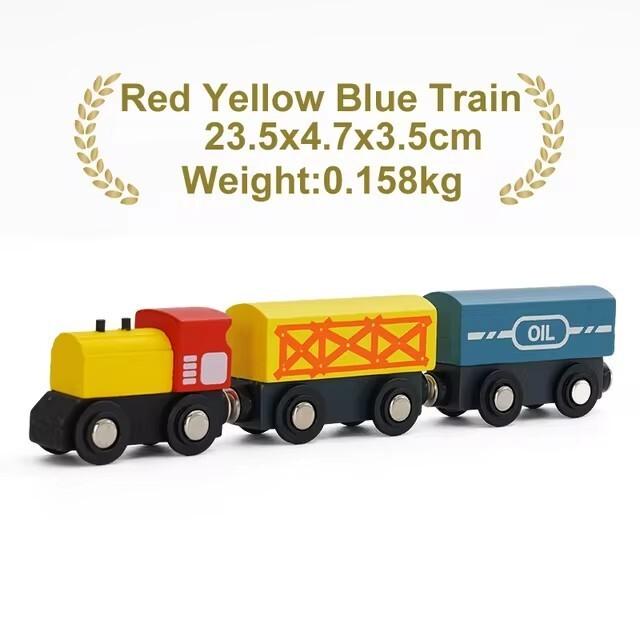 Wooden Magnetic Train Car Locomotive Ambulance Fire Truck Wood Railway Accessories fit for Brand Wooden Tracks Toy For Kids