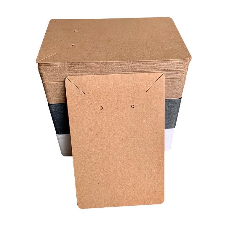 Black & White Kraft Paper Necklace Packaging Card with Elastic Band