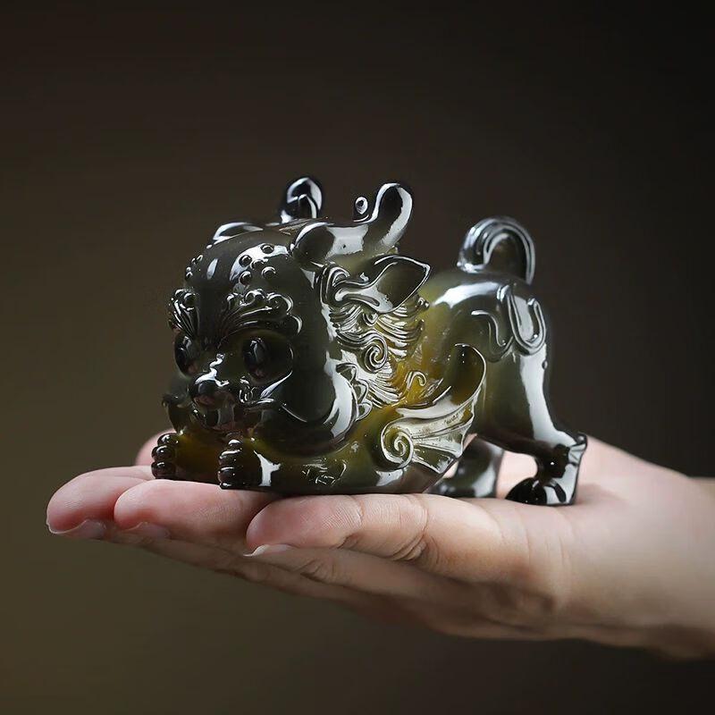 Color-Changing Tea Pet Pixiu and Golden Toad Ornament