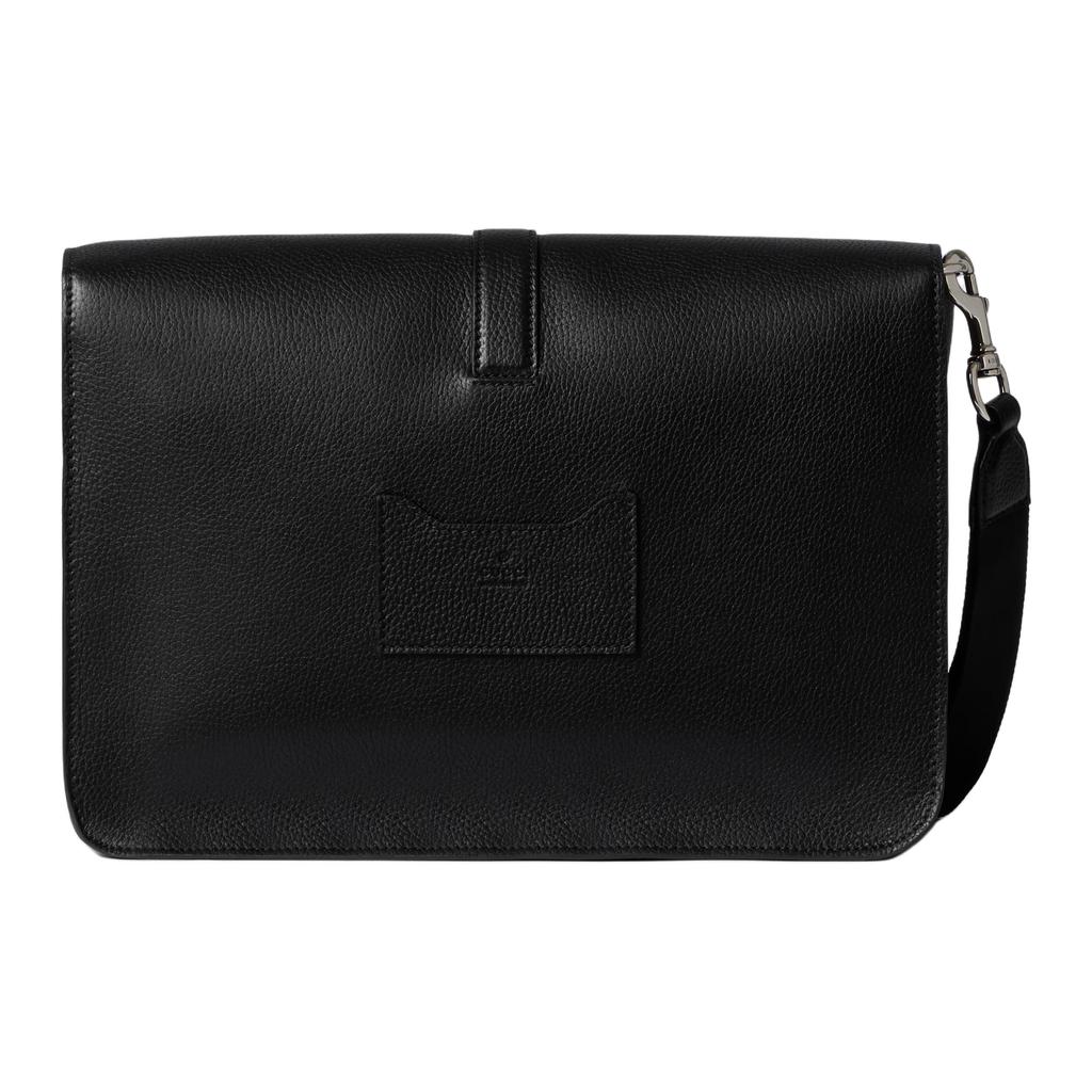 GUCCI Soft Grain Leather Clutch Medium Mens Black