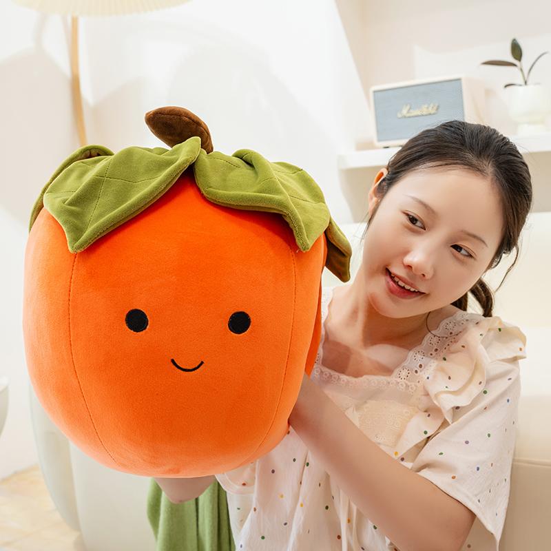 Simulation Vegetable Fruit Peanut Persimmon Plush Doll Pillow Plush Toy Cartoon Home Decoration Wishes Gift For Boys And Girls