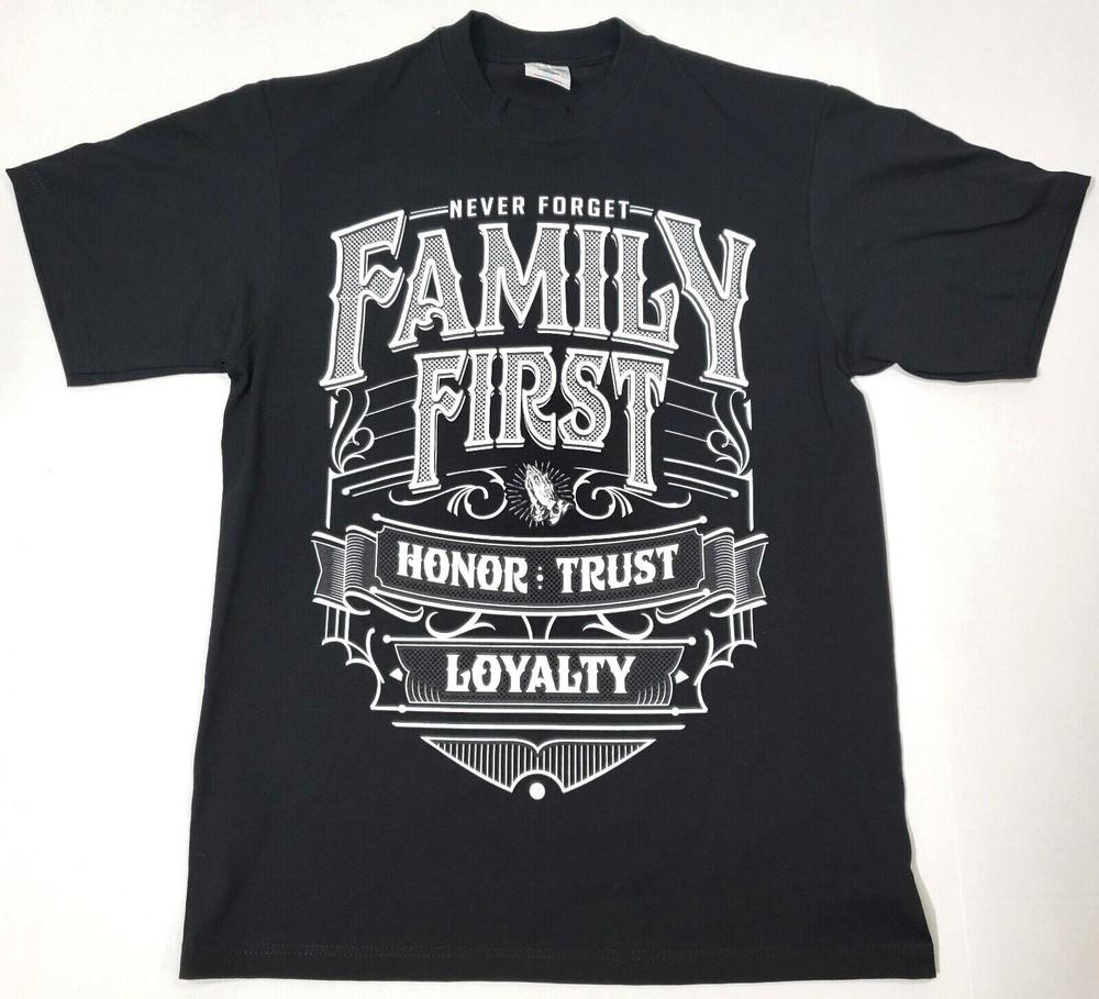 FAMILY FIRST T-shirt Urban Streetwear Hustle Men's 100% Cotton Tee Black New Unisex T-Shirt