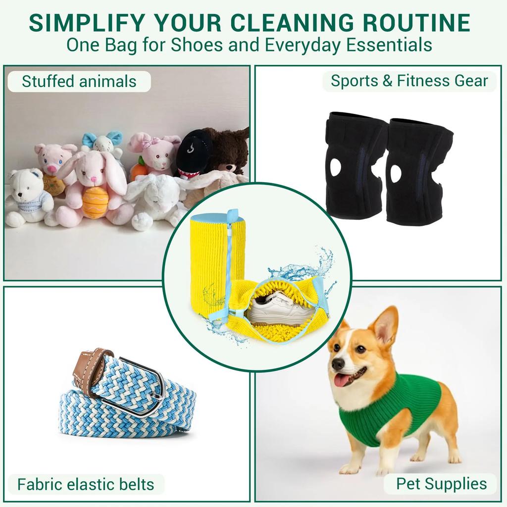 Reusable Shoe Wash Bag Machine Washable Cleaning Bag With Self-locking Zipper for All Shoes Size and Type,for Washer and Dryer