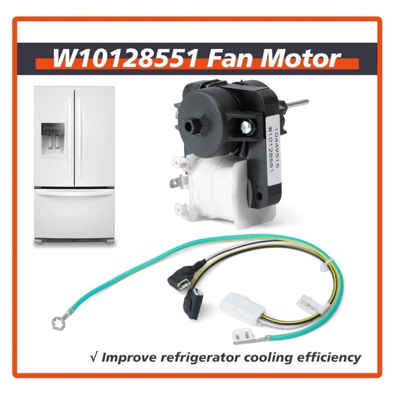 115V Refrigerator Evaporator Fan Motor for W10128551 and 8170894 Cooling Fan Motor Replacement Refrigerator Parts