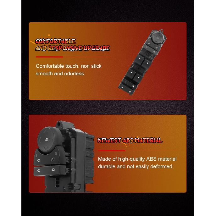 CCIYU Master Power Window Switch Front Left Driver Side Fit 2009-2014 for Cadillac Escalade, 2009-2014 Escalade ESV, 2009-2013 Escalade EXT Window