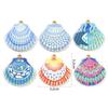 2 Stück Wasserdichte 304 Edelstahl Blaue Ozeanschale Schmuckanhänger 18 Karat Vergoldete Charms Für DIY Halskettenherstellung 3,2 cm x 3,2 cm