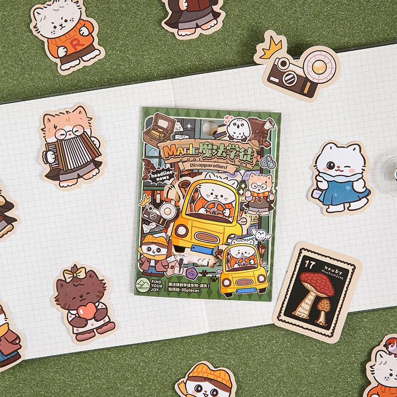 30 pcs/pack Cute Cartoon Stickers DIY Deco Scrapbooking Collage Junk Journal Creative Korea Stationery Craft Supplies