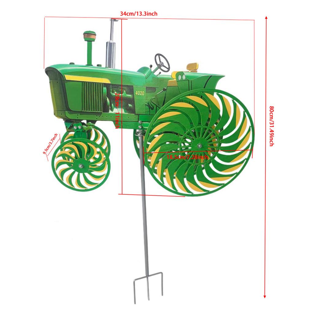Tractor Windmill for Yard with Rotating Wheels Garden Windmill Yard Ground Stake Windmill Yard Art for Garden Patio Lawn Decor